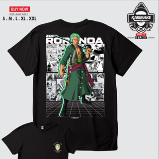 เสื้อยืด ลายการ์ตูนอนิเมะวันพีช RORONOA ZORO SWORDSMAN Karimake