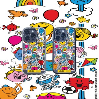 Casetify X MR.MEN LITTLE MISS สติกเกอร์ขอบขาวดํา เคสใส Apple IPhone 11 12 13 14 Pro Max แข็ง อะคริลิคใส ด้านหลัง TPU เคสพร้อมกล่อง โลโก้แกะสลัก