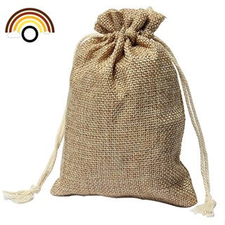 New Vintage Burlap Jute Sacks Weddings Favor Adjustable Cords Christmas Gift Bags 10 * 15cm