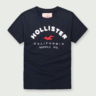 HOLLISTER เสื้อยืดแขนสั้นลําลอง คอกลม แขนห้าส่วน พิมพ์ลาย HCO สีพื้น สไตล์อเมริกัน สําหรับผู้ชาย