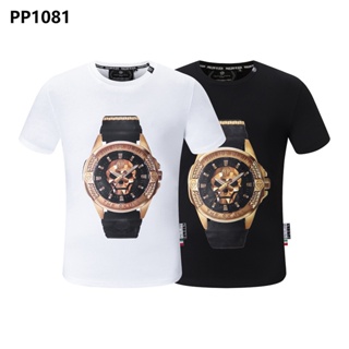 New Style Harajuku PHILIPP PLEIN Men T-Shirt Street Wear Short-Sleeved PP Cotton Round Neck Men Letter Print Tops P_01