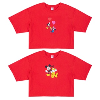 Disney Women Crop Mickey Mouse&amp;Friends valentines day - เสื้อครอปผู้หญิงมิกกี้เมาส์และผองเพื่อน สินค้าลิขสิทธ์แท้1_03