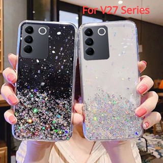 เคสโทรศัพท์มือถืออีพ็อกซี่ แบบนิ่ม ลายกากเพชร กันกระแทก สําหรับ Vivo V27e V27e V27 Pro 5G V27Pro V 27 e