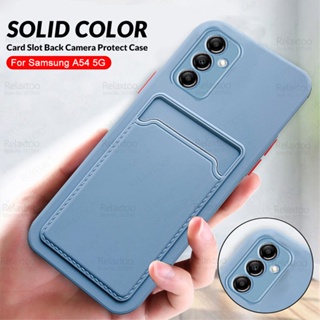 เคสซิลิโคนนิ่ม พร้อมกระเป๋าสตางค์ ป้องกันกล้อง สําหรับ Samsung A54 Samsung Galaxy A54 A 54 54A 5G SM-A546B