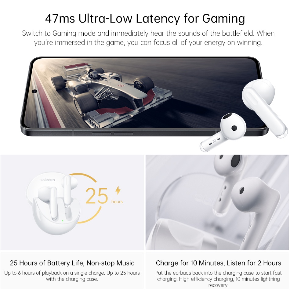 Oppo Enco Air 3 ชุดหูฟังไร้สาย ตัดเสียงรบกวน สแตนด์บายนาน สําหรับเล่นเกม