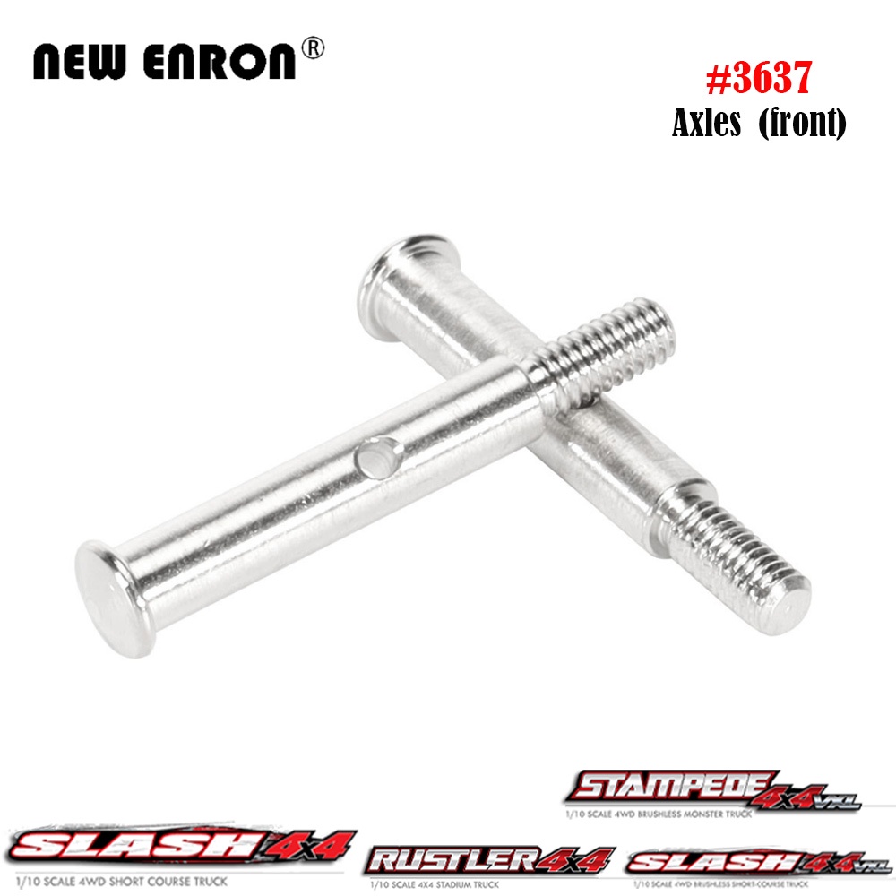 2 PC เพลาหน้า 3637 โลหะสําหรับชิ้นส่วนรถ RC 1/10 Traxxas Slash 2WD Ford Bandit Nitro Slash Rustler 2