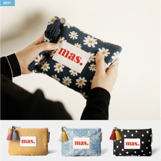 Masmarulez - Basic pouch (22 types) / cotton corduroy pattern flower polka dot yellow pink black purple blue fruit printed checked spring small cute korea fashion