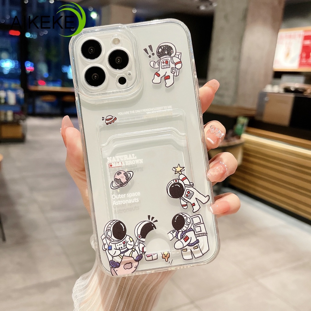 เคสโทรศัพท์มือถือ แบบนิ่ม ลายนักบินอวกาศ พร้อมช่องใส่บัตร สําหรับ Vivo V29 Y36 Y78 Y35 5G Y27 Y22 Y22S Y35 2022 Y16 4G Y02S Y77
