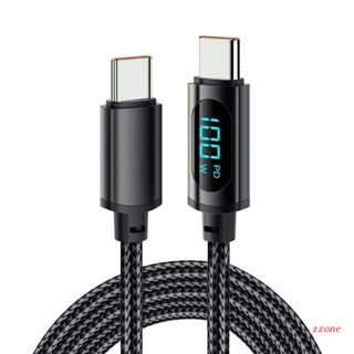 Zzz สายชาร์จ USB C เป็น USB C Type C 5A PD- 100W ชาร์จเร็ว น้ําหนักเบา