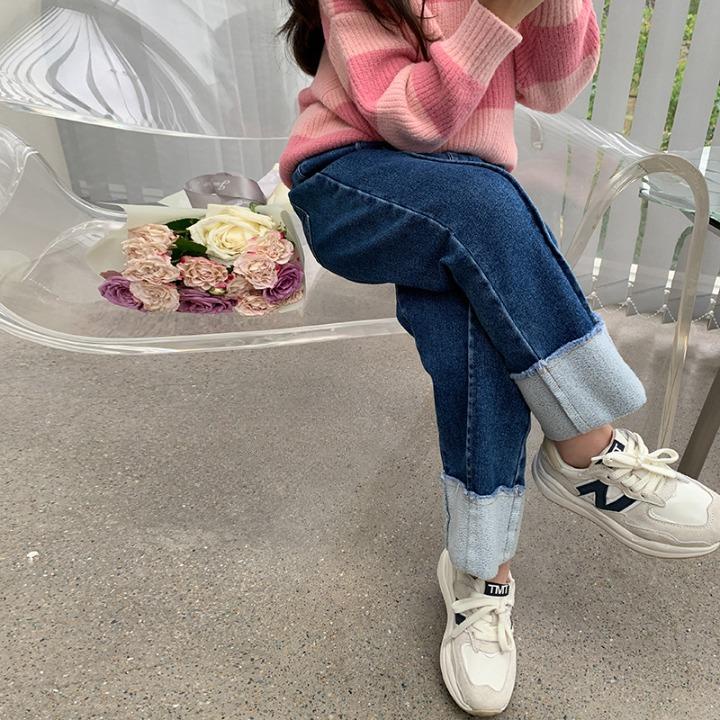 TA243 Ambb Z022 กางเกงยีนส์มันสําปะหลังสําหรับเด็กตั้งแต่ 4-10T