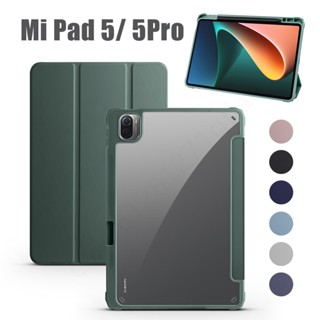 เคสหนัง PU ตั้งหลับอัตโนมัติ พร้อมช่องใส่ดินสอ สําหรับ Xiaomi Pad 5 Case Mi Pad 5 Pro 11 นิ้ว 11 นิ้ว