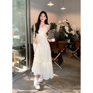 🎐ชุดเดรสยาว สายคล้องไหล่ สไตล์เกาหลี สําหรับผู้หญิง สวยหรูมากๆ