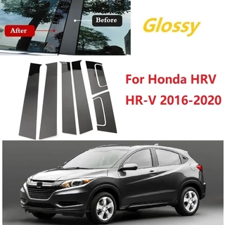 สติกเกอร์ฟิล์มติดเสากระจกรถยนต์ สีดําเงา สําหรับ Honda City CRV CR-V HRV HR-V Civic Jazz Accord