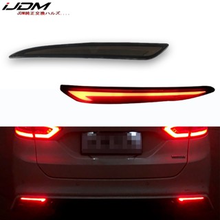 Ijdm ไฟเลี้ยวสะท้อนแสง LED ติดกันชนท้ายรถยนต์ แบบเปลี่ยน สําหรับ Ford Fusion Mondeo 2013 2014 2015 2016 2017 2018 OEM DS7Z-13A565-J DS7Z-13A565-K 2 ชิ้น