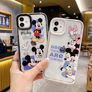 เคสโทรศัพท์มือถือ พลาสติก TPU กันกระแทก ลายการ์ตูนมิกกี้เมาส์ โดนัลด์ดั๊กน่ารัก สําหรับ iPhone 14 Pro Max 11 12 13 X XS Max XR 7 8 Plus