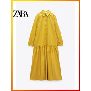 Zara ใหม่ ชุดมิดี้เดรส poplin สําหรับผู้หญิง 2183044 305