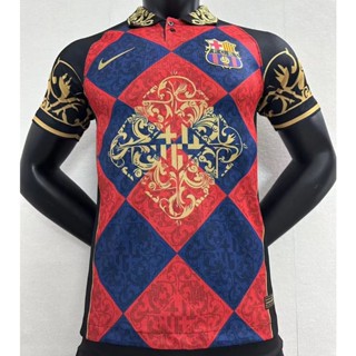 เสื้อกีฬาแขนสั้น ลายทีมชาติฟุตบอล Player:23-24 Barca Special Edition ชุดเยือน แห้งเร็ว หลากสี สําหรับผู้ชาย ไซซ์ S-XXL