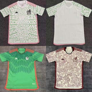 เสื้อกีฬาแขนสั้น ลายทีมชาติฟุตบอล Mexico 2223 2324 ชุดเยือน สีขาว ไซซ์ S-XXL สําหรับผู้ชาย