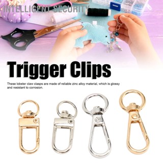 Intelligent Security 40Pcs Lobster Claw Clasps โลหะผสมสังกะสีทองเงินสี Glossy มัลติฟังก์ชั่น Trigger คลิปสำหรับ Lanyard พวงกุญแจจี้