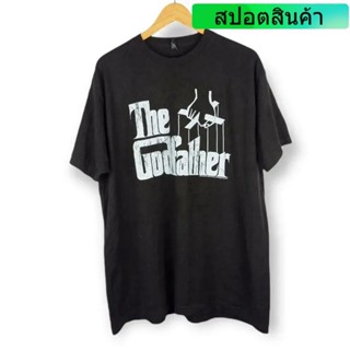 เสื้อยืดสีดำ เสื้อไม่ต้องรีด เสื้อแขนสั้น The Godfather เสื้อยืดลายสกรีน (สภาพใหม่)