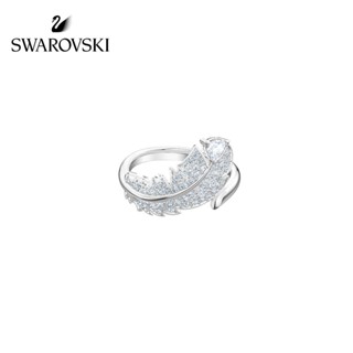 Swarovski แหวน รูปขนนก สวยงาม หรูหรา ของขวัญสําหรับผู้หญิง แฟนสาว