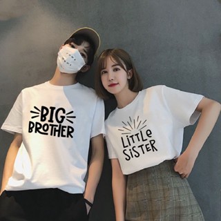 เสื้อยืดแขนสั้น พิมพ์ลาย Big Brother Little Sister เข้ากับทุกการแต่งกาย แฟชั่นฤดูร้อน สําหรับผู้ชาย และผู้หญิง