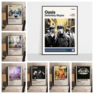 Oasis อัลบั้มเพลง ภาพวาดผ้าใบ สไตล์มินิมอล ซุปเปอร์ไอดอล โปสเตอร์ติดผนัง รูปภาพตกแต่งบ้าน