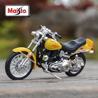 โมเดลรถจักรยานยนต์ Maisto 1:18 Harley-Davidson 1977 FXS Low Rider Die Cast Vehicles ของเล่นสําหรับเด็ก