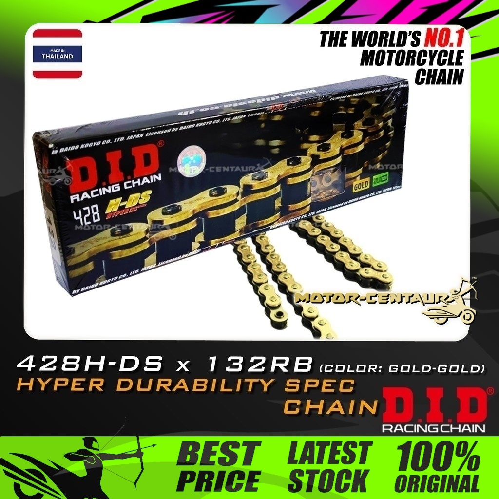 RANTAI DID HYPER DURABILITY SPEC CHAIN 428H-DS X 132RB GOLD-GOLD