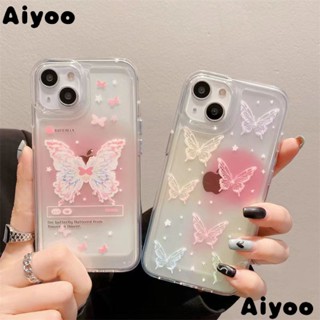 ✅เคสมือถือ แบบนิ่ม ลายผีเสื้อ หลากสี สําหรับ iPhone 14 Pro max Apple 13 12 Pro 11 xr Xs max NQ26