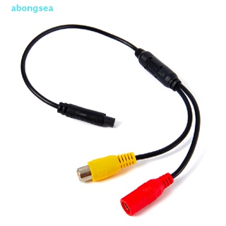 Abongsea อะแดปเตอร์เชื่อมต่อกล้องมองหลัง 4-Pin ตัวผู้ เป็น RCA สําหรับรถยนต์