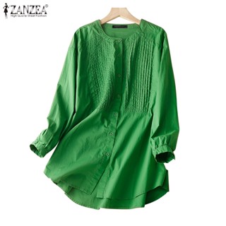 Zanzea เสื้อเชิ้ต คอกลม แขนยาว ลายทาง ลําลอง สําหรับผู้หญิง