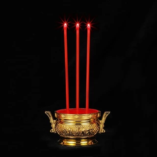 กระถางธูปไฟฟ้า (แบบสั้น) LED CANDLE เชิงเทียนปลอม เทียนใส่ถ่าน เทียนไฟฟ้า ธูปLED ธูปไฟฟ้า ชุดธูปเทียน เทียนอิเล็กทรอนิกส