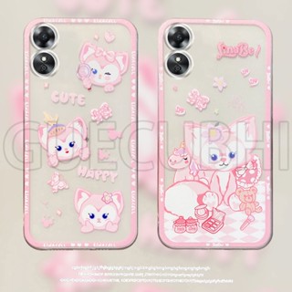 ใหม่ พร้อมส่ง เคสโทรศัพท์มือถือ ซิลิโคนนิ่ม ใส ลายการ์ตูนสุนัขจิ้งจอกน่ารัก สีชมพู สําหรับ OPPO A38 4G A384G 2023