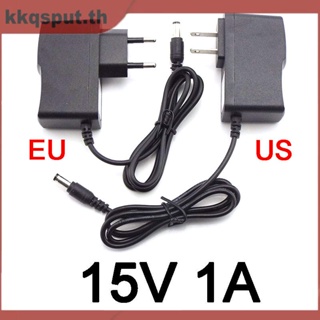 อะแดปเตอร์ปลั๊กแปลงพาวเวอร์ซัพพลาย 15V 1A 1000ma AC DC 15 โวลต์ สําหรับแถบไฟ LED สวิตช์ชาร์จกล้องวงจรปิด 5.5 มม. X2.5 มม. US EU THK2