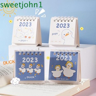 SWEETJOHN Mini 2023 Calendars Kawaii Cartoon Office Supplies Stationery Schedule Planner Agenda Organizer Timetable Planner