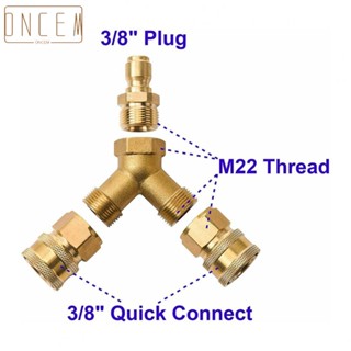 【ONCEMOREAGAIN】3/8-inch Fitting Pressure Washer Tee Splitter Coupler Quick-Connect Two To One