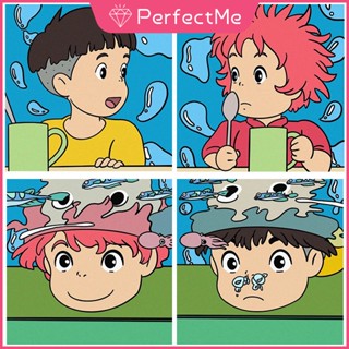 [perfectme] ชุดงานจิตรกรรมเม็ดบีด ทรงเพชร 5D ลายอนิเมะ Ponyo ขนาด 30x30 ซม. สําหรับแขวนตกแต่งผนังบ้าน Diy