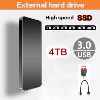 ฮาร์ดไดรฟ์ภายนอก SSD 16TB/30TB ฮาร์ดดิสก์มือถือ 1TB/2TB External HDD 4TB/8TB Type-c USB 3.0 External Harddrive