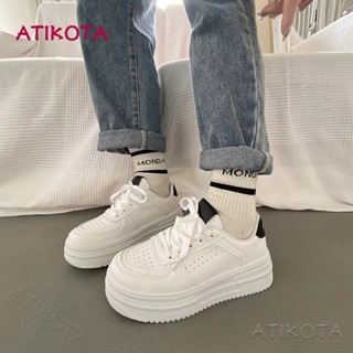 Atikota รองเท้าผ้าใบลําลอง พื้นหนา ข้อสั้น ระบายอากาศ เหมาะกับการวิ่ง เล่นกีฬา แฟชั่นสําหรับสตรี