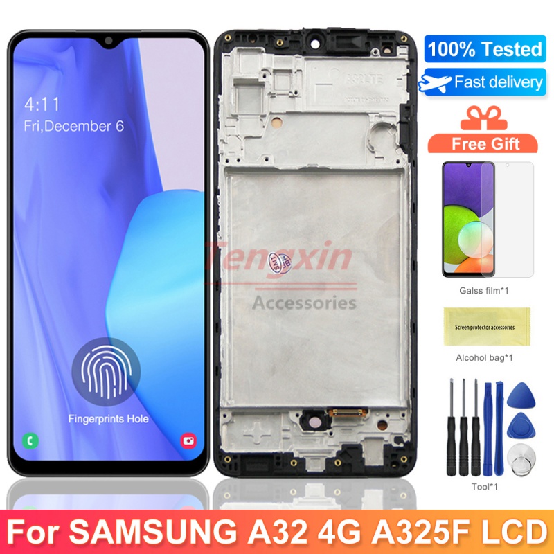 6.4 Super AMOLED A32 4G หน้าจอสําหรับ Samsung Galaxy A32 A325 A325F 325F/DS จอแสดงผล Lcd Digital Tou