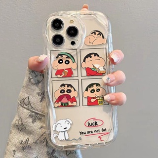 ✅เคสป้องกันโทรศัพท์มือถือใส แบบนิ่ม ลายชินจัง กันกระแทก สําหรับ Apple iPhone 14 13promax 12 11 7 8p xsxr WM0J