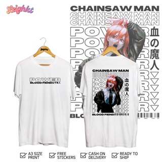 เสื้อยืด# Chainsaw Man Power Blood Fiend Anime Shirt 『Cotton Spandex』 Leighkt Collection ขนาด: S-4XL