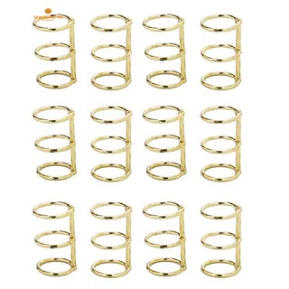 12 Pcs 3 Ring Book Rings Leaf Binders Office Book Rings Snap Split Hinged 20mm Inner Diameter Book Ring Gold