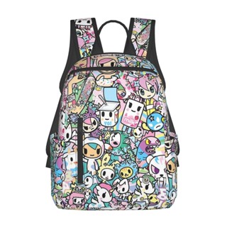 Tokidoki กระเป๋าเป้สะพายหลัง กระเป๋าเดินทาง พิมพ์ลาย มีซิป 14.7 นิ้ว ทนทาน สําหรับนักเรียน เดินทาง กลางแจ้ง