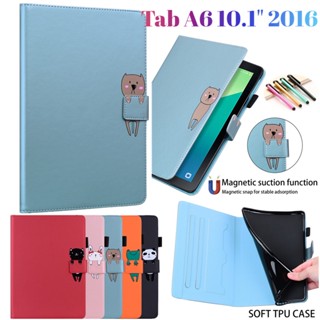 เคสหนัง ฝาพับ สําหรับ Samsung Galaxy Tab A A6 10.1 2016 SM-T580 SM-T585