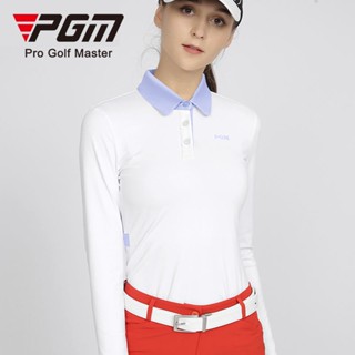 Pgm เสื้อโปโล แขนยาว ผ้าโพลีเอสเตอร์ สแปนเด็กซ์ สําหรับผู้หญิง YF535