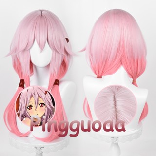 Manmei Yuzuriha Inori Cosplay Wig Anime Guilty Crown Long 60cm Pink Gradient Wig Heat Resistant Synthetic Wigs