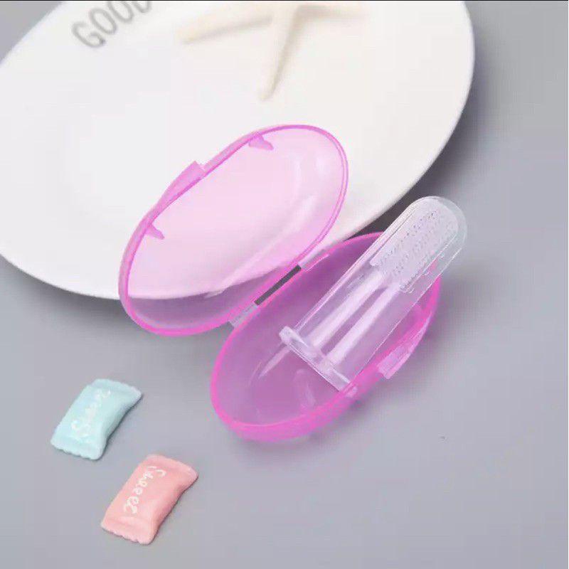 แปรงสวมนิ้วทำความสะอาดลิ้น และช่องปากเด็กอ่อน พร้อมกล่องเก็บ - รูปที่ 4