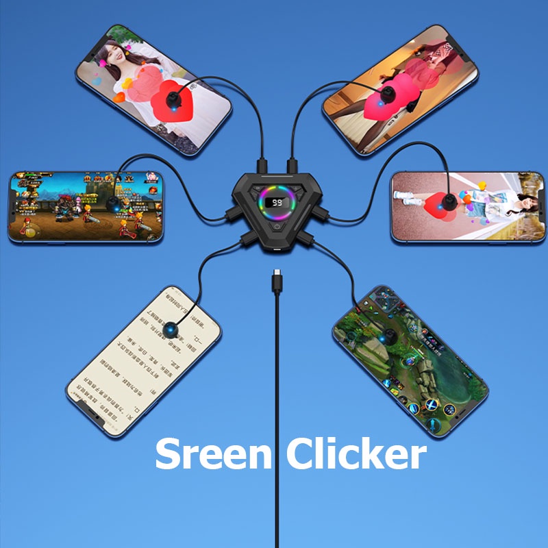 199 เครื่องคลิกหน้าจอเกียร์ G55 Tiktok live Auto Tap like heartbeat ปรับความเร็วได้